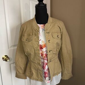 CAbi Women's Utility Jacket in Tan